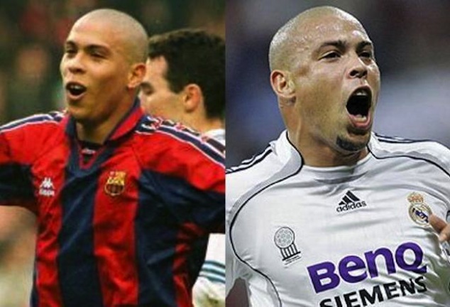 Ronaldo played first with Barcelona, then in 2002 he signed with Madrid